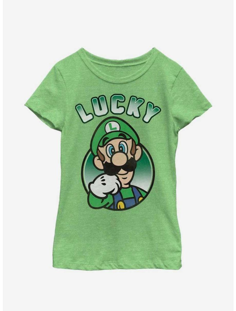 Tees * | Tees Nintendo Super Mario Lucky Luigi Youth Girls T-Shirt