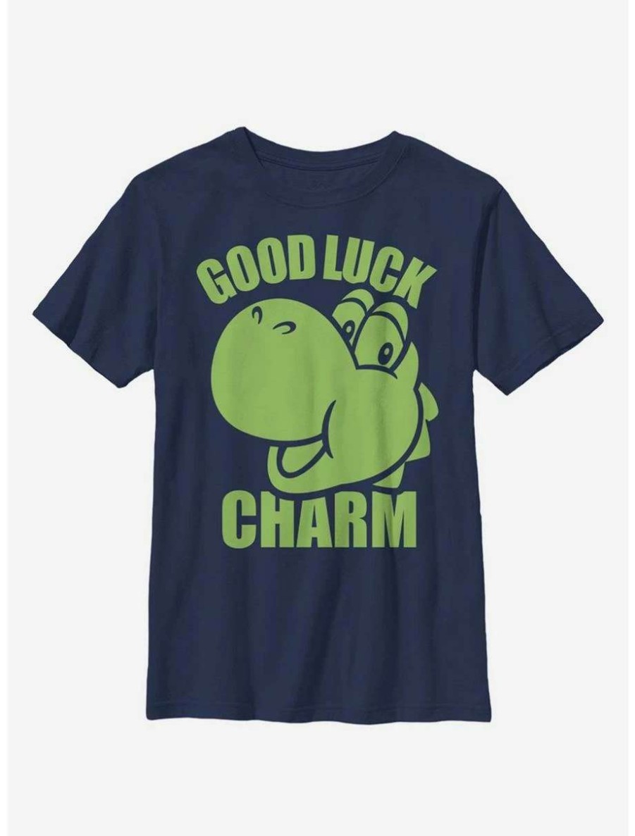 Tees * | Tees Nintendo Super Mario Yoshi Good Luck Charm Youth T-Shirt