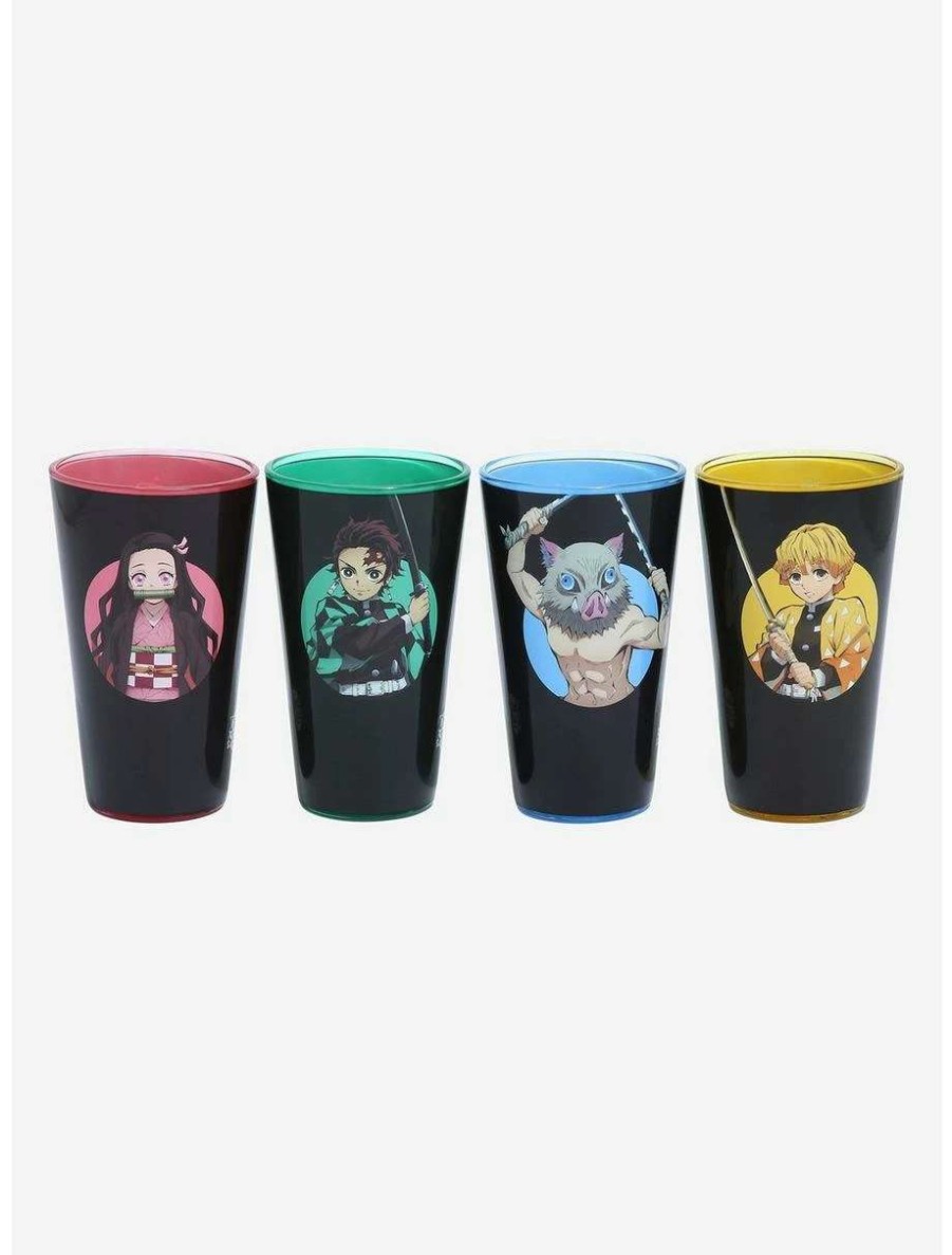 Drinkware * | Drinkware Demon Slayer: Kimetsu No Yaiba Circular Character Portraits Pint Glass Set