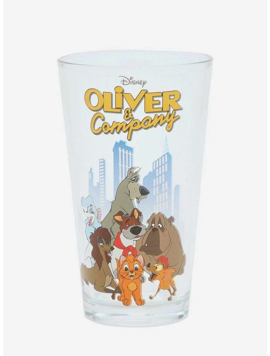 Tees * | Tees Disney Oliver & Company Character Portrait Pint Glass Boxlunch Exclusive