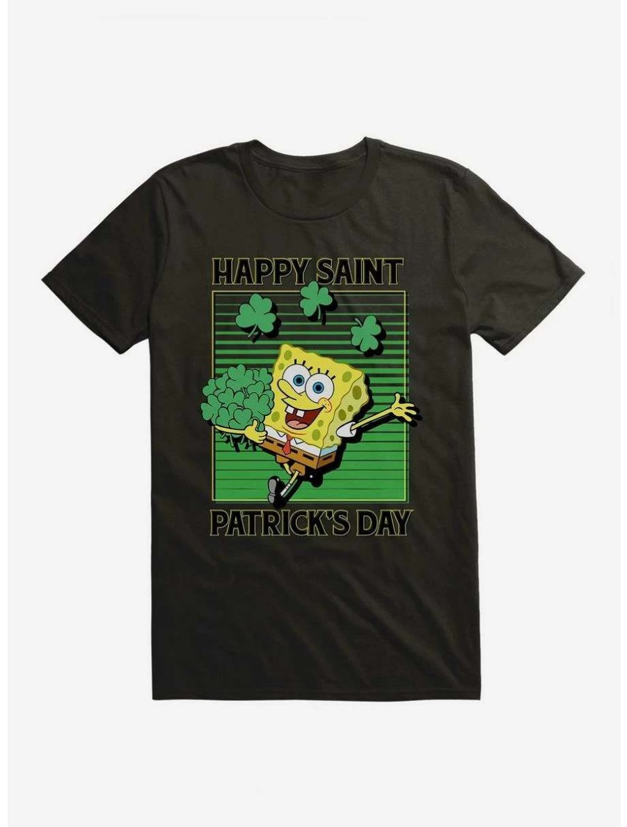 Tees * | Tees Spongebob Squarepants Happy Saint Patrick'S Day Clovers T-Shirt