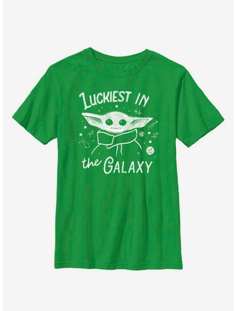 Tees * | Tees Star Wars The Mandalorian The Child Luckiest In The Galaxy Youth T-Shirt