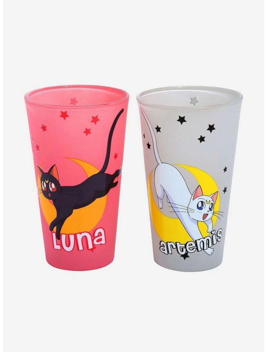 Drinkware * | Drinkware Sailor Moon Luna & Artemis Pint Glass Set