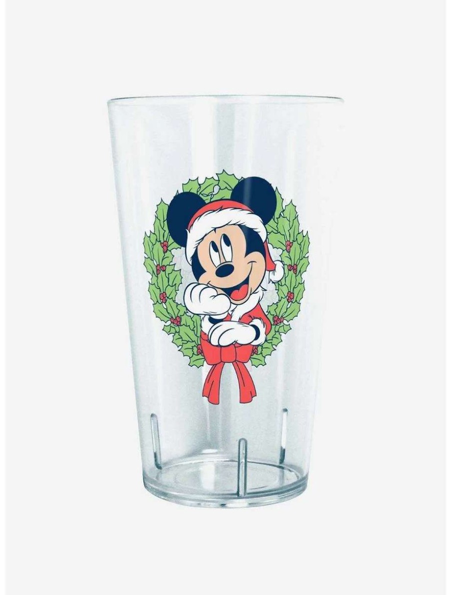 Drinkware * | Drinkware Disney Mickey Mouse Santa Mickey Christmas Wreath Tritan Cup