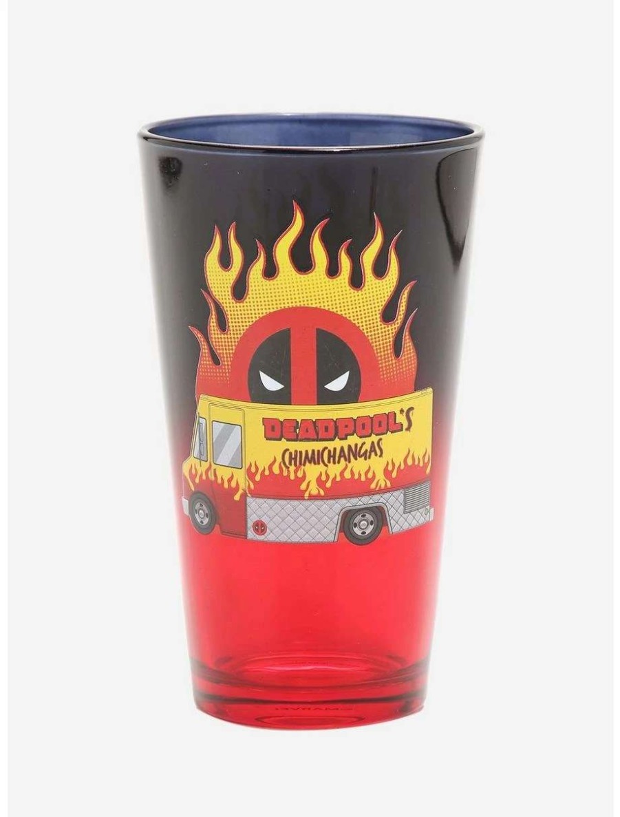 Drinkware * | Drinkware Marvel Deadpool Chimichanga Food Truck Pint Glass