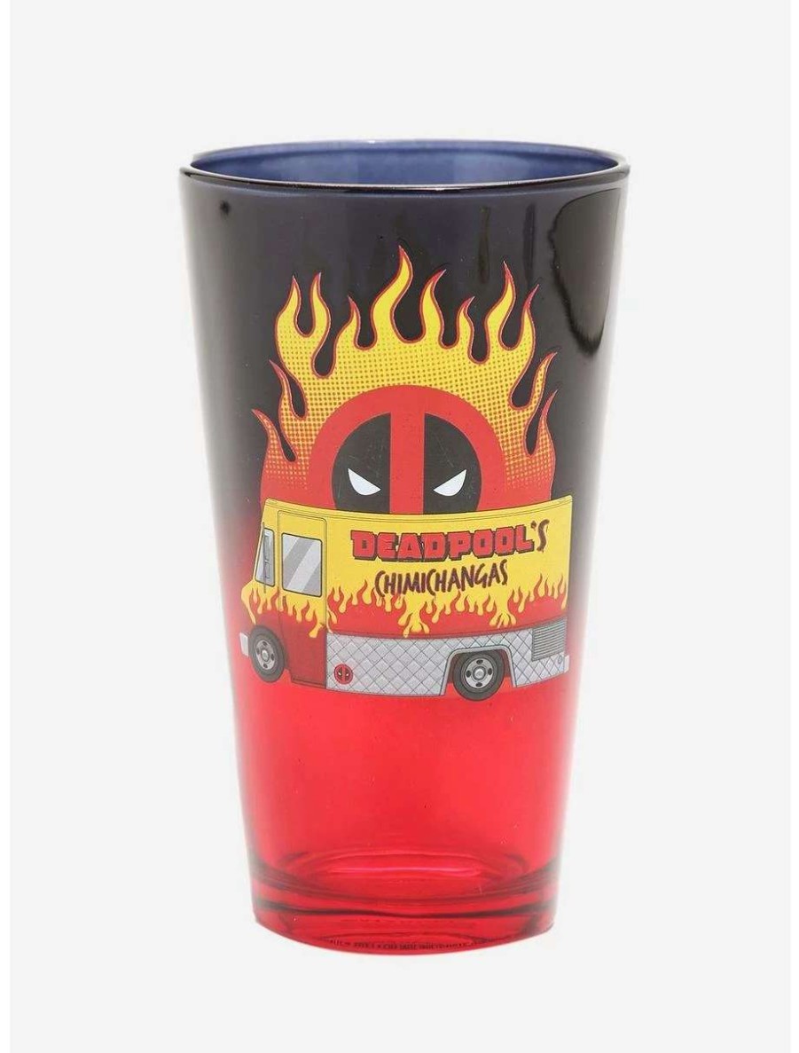 Drinkware * | Drinkware Marvel Deadpool Chimichanga Food Truck Pint Glass