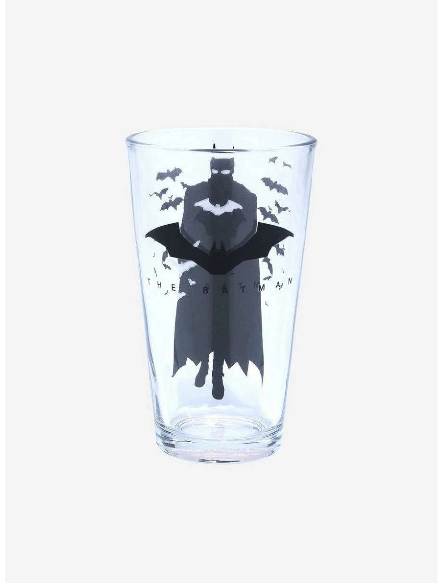 Drinkware * | Drinkware Dc Comics The Batman Silhouette & Logo Pint Glass Boxlunch Exclusive