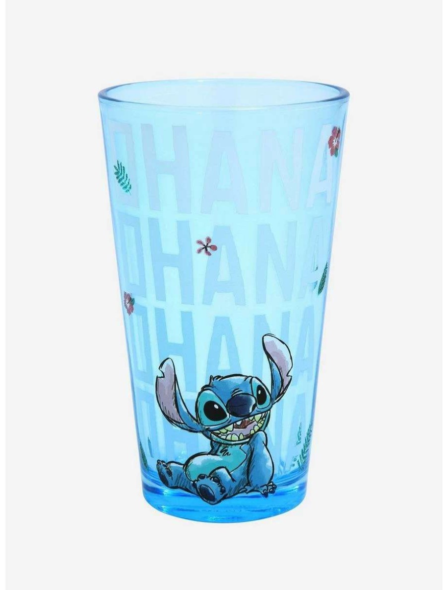 Drinkware * | Drinkware Disney Lilo & Stitch Ohana Pint Glass