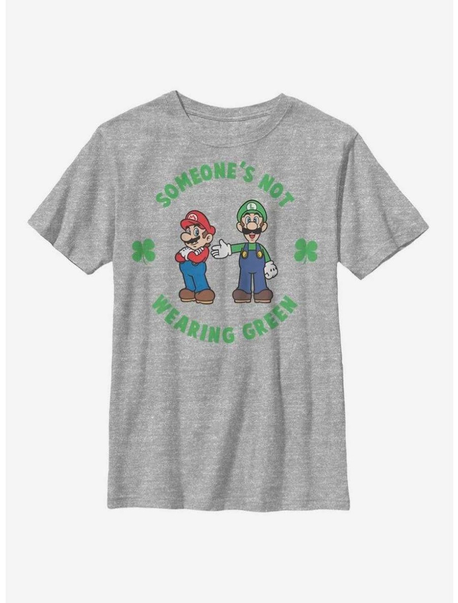 Tees * | Tees Nintendo Mario Luigi Wear Green Youth T-Shirt