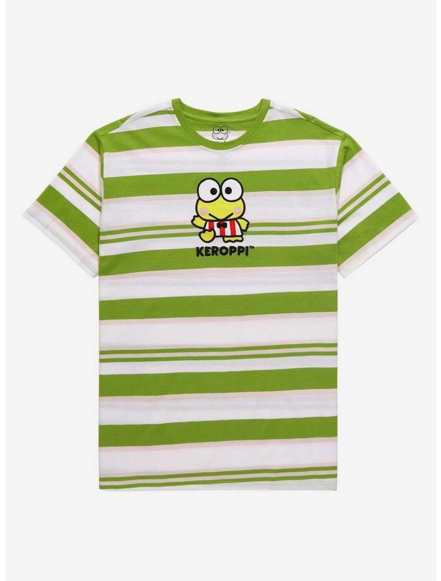 Tees * | Tees Sanrio Keroppi Portrait Embroidered Stripe T-Shirt Boxlunch Exclusive