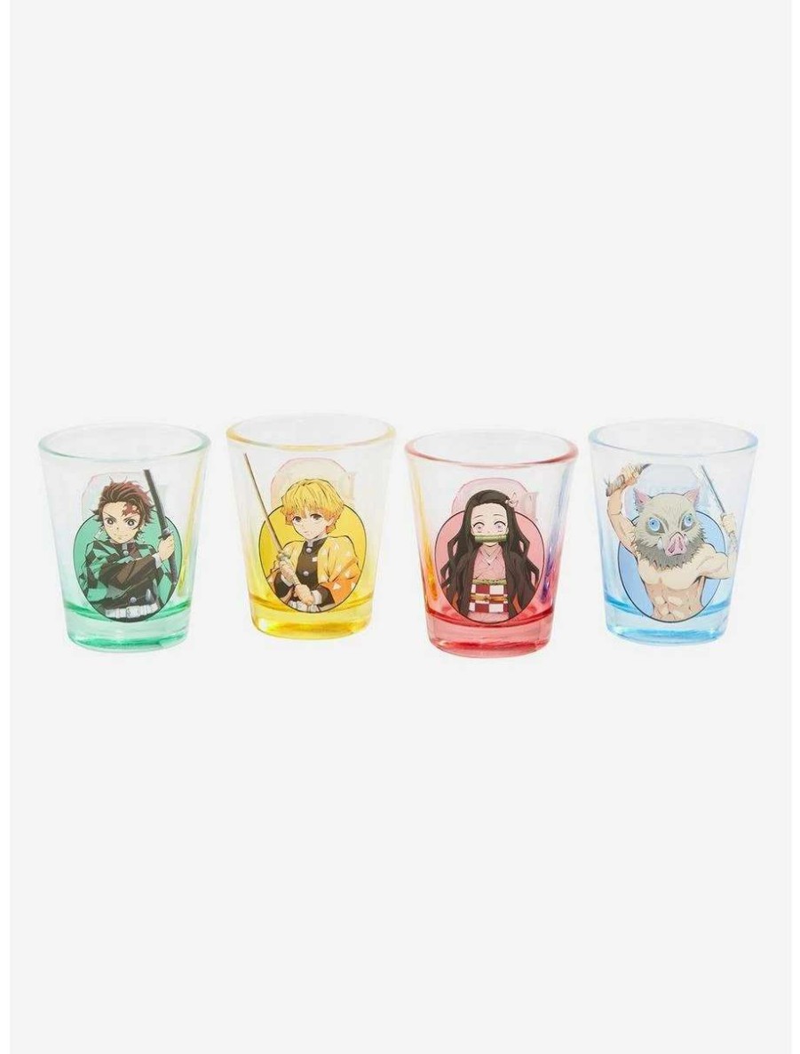 Drinkware * | Drinkware Demon Slayer: Kimetsu No Yaiba Character Portraits Ombre Mini Glass Set