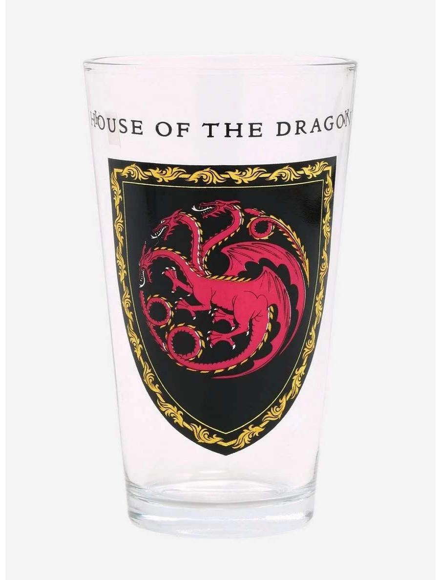 Drinkware * | Drinkware Game Of Thrones House Of The Dragon Crest Pint Glass