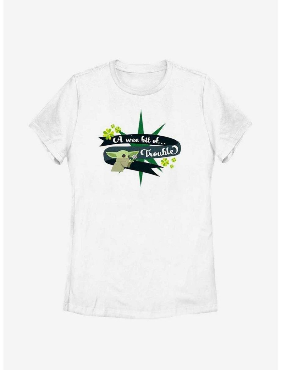 Tees * | Tees Star Wars The Mandalorian Yoda Star Trouble Womens T-Shirt