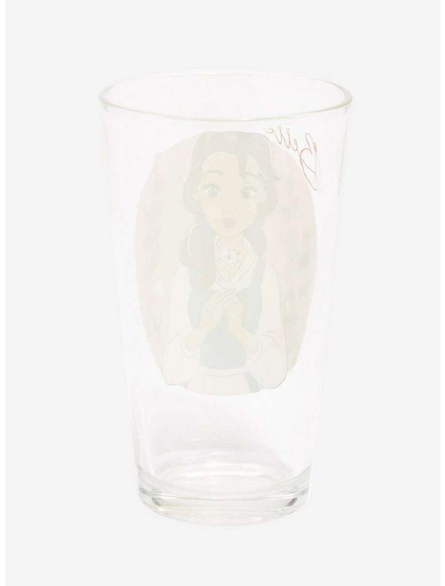 Tees * | Tees Disney Beauty And The Beast Belle Floral Pint Glass Boxlunch Exclusive