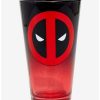 Drinkware * | Drinkware Marvel Deadpool Logo Ombre Pint Glass Boxlunch Exclusive