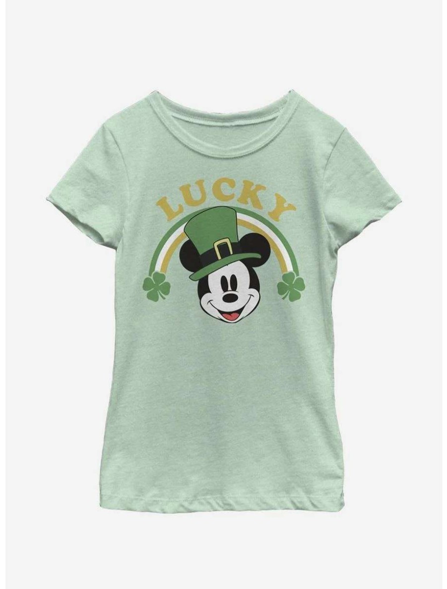 Tees * | Tees Disney Mickey Mouse Lucky Mickey Youth Girls T-Shirt