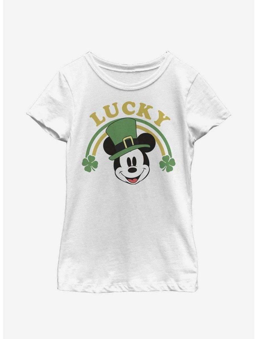 Tees * | Tees Disney Mickey Mouse Lucky Mickey Youth Girls T-Shirt