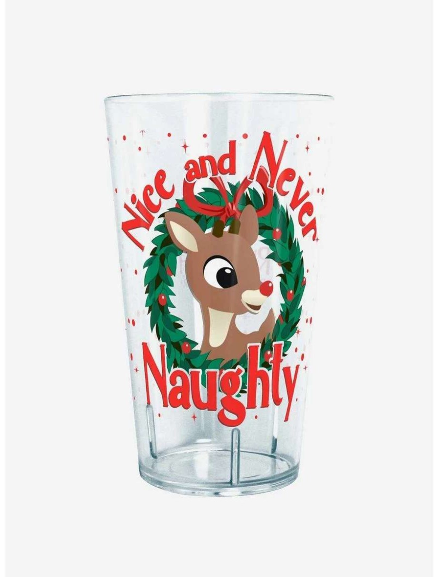 Drinkware * | Drinkware Rudolph The Red-Nosed Reindeer Nice And Never Naughty Tritan Cup