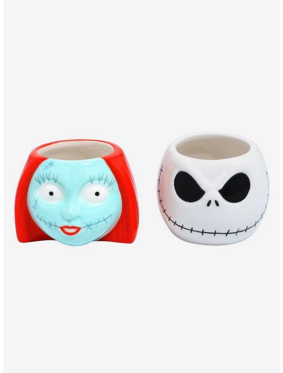 Drinkware * | Drinkware Disney The Nightmare Before Christmas Jack & Sally Figural Mini Cup Set Boxlunch Exclusive