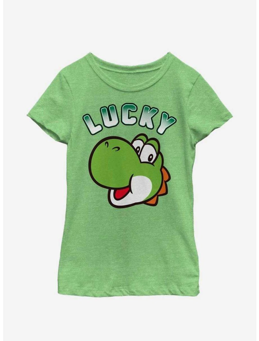 Tees * | Tees Nintendo Super Mario Yoshi Lucky Youth Girls T-Shirt