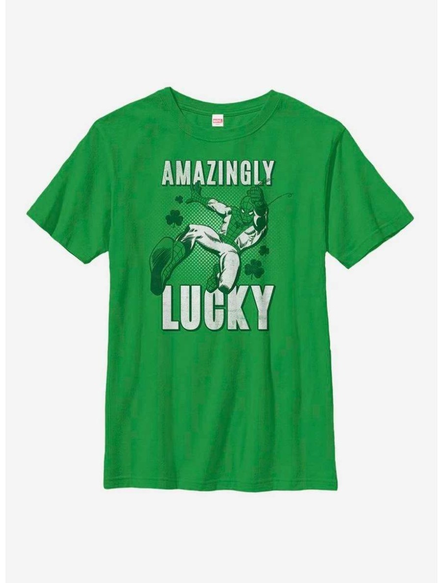 Tees * | Tees Marvel Spider-Man Amazingly Lucky Youth T-Shirt