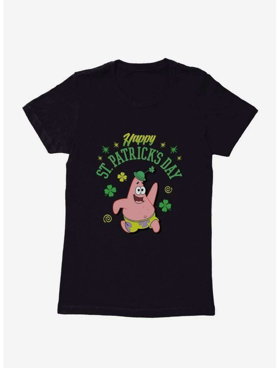 Tees * | Tees Spongebob Squarepants Happy Saint Patrick'S Day Hat Womens T-Shirt