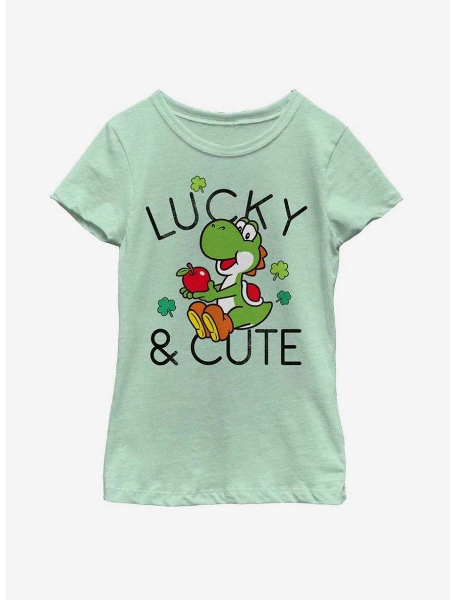 Tees * | Tees Nintendo Mario Lucky And Cute Yoshi Youth Girls T-Shirt