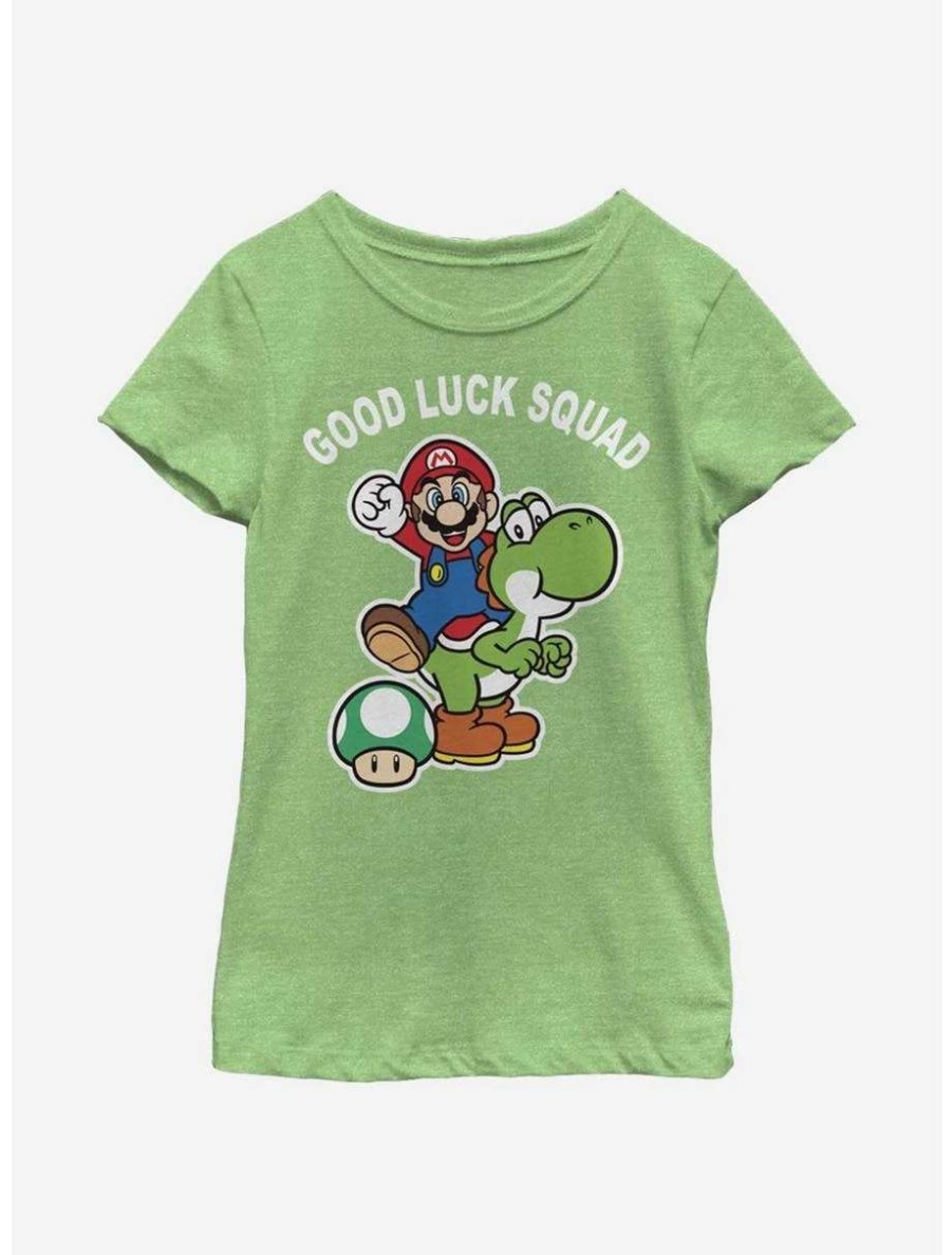 Tees * | Tees Nintendo Super Mario Good Luck Squad Youth Girls T-Shirt