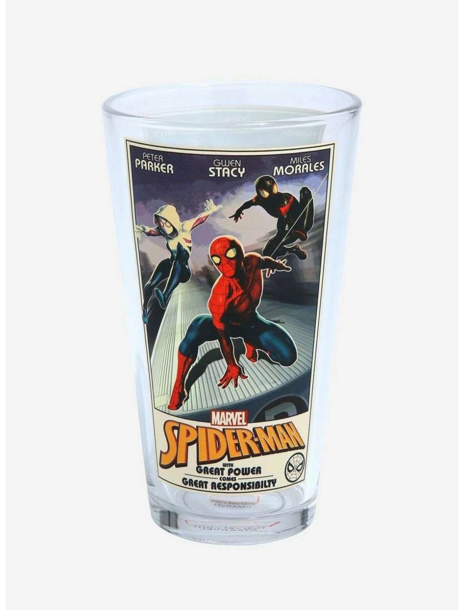 Drinkware * | Drinkware Marvel Spider-Man Spider-Verse Friends Poster Pint Glass