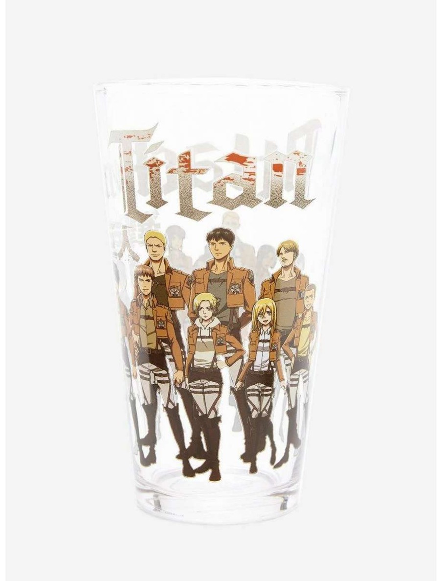 Drinkware * | Drinkware Attack On Titan Scout Regiment Portrait Pint Glass Boxlunch Exclusive