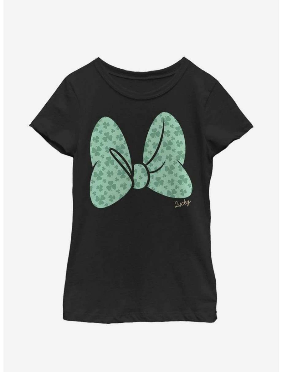 Tees * | Tees Disney Minnie Mouse Clover Bow Youth Girls T-Shirt