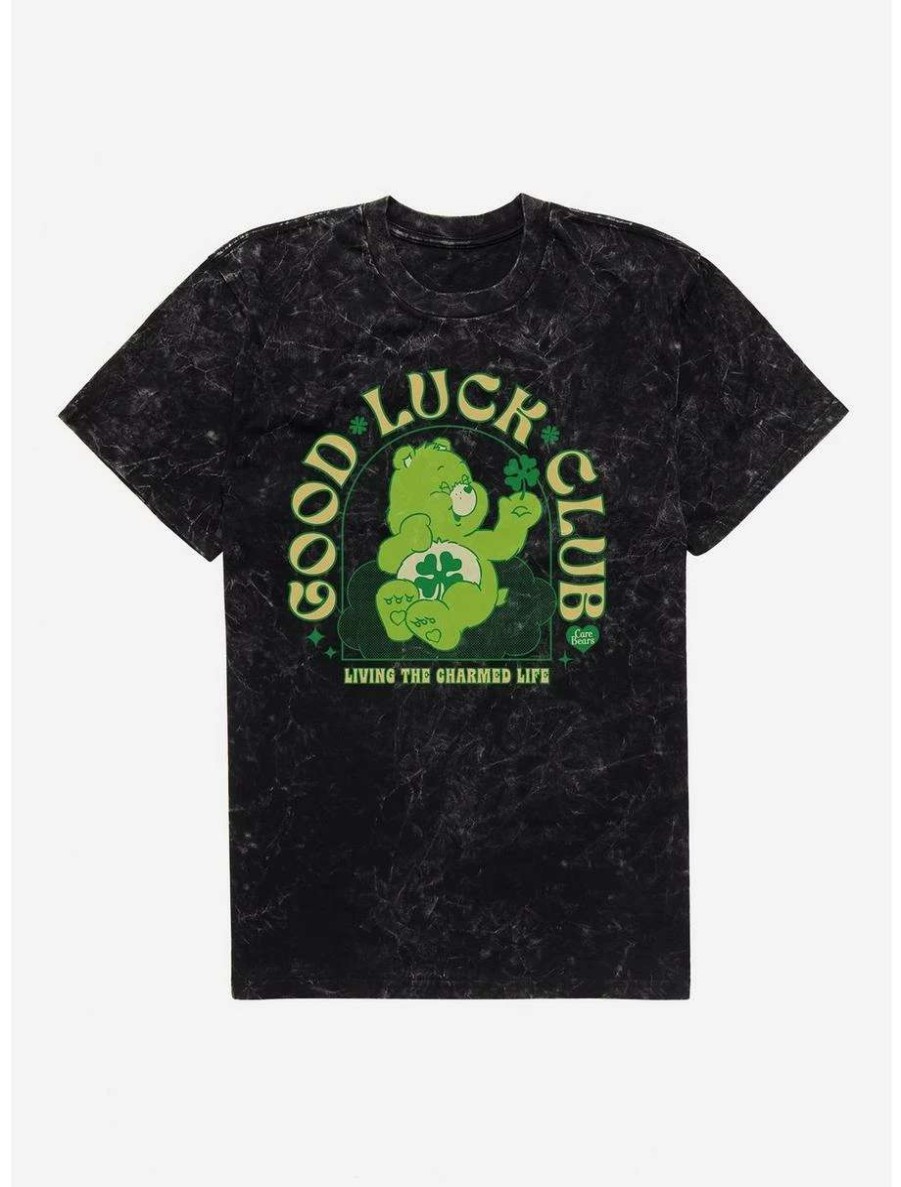 Tees * | Tees Care Bears Good Luck Club Mineral Wash T-Shirt