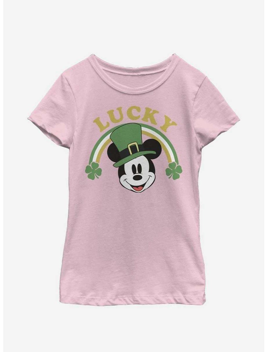 Tees * | Tees Disney Mickey Mouse Lucky Mickey Youth Girls T-Shirt