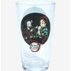 Tees * | Tees Demon Slayer: Kimetsu No Yaiba Kamado Siblings Circular Portrait Pint Glass