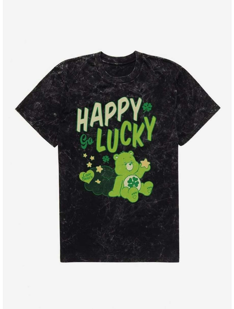 Tees * | Tees Care Bears Happy Go Lucky Mineral Wash T-Shirt