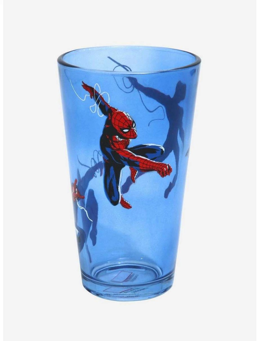 Drinkware * | Drinkware Marvel Spider-Man Swinging Spider-Man Pint Glass Boxlunch Exclusive