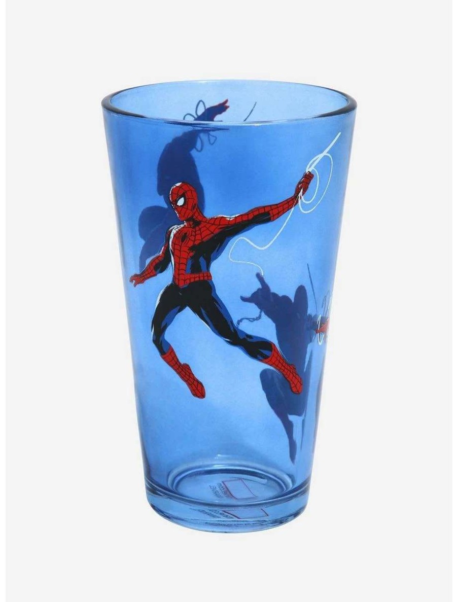 Drinkware * | Drinkware Marvel Spider-Man Swinging Spider-Man Pint Glass Boxlunch Exclusive